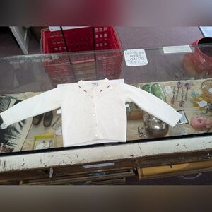 Vintage Baby White Cardigan with Pearl Buttons